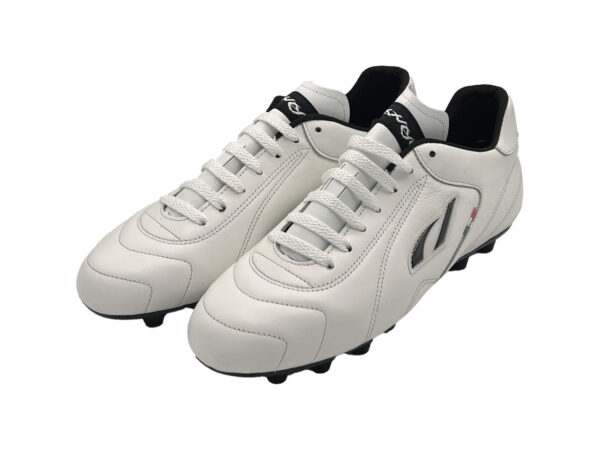 Scarpe Calcio Pelle Artigianali Made In Italy Modello Classic Pro Bianco Danese Calzature