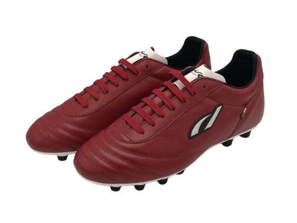 Scarpe Calcio Artigianali Made In Italy Modello ITALIA Cup Rosso Danese Calzature Monopoli